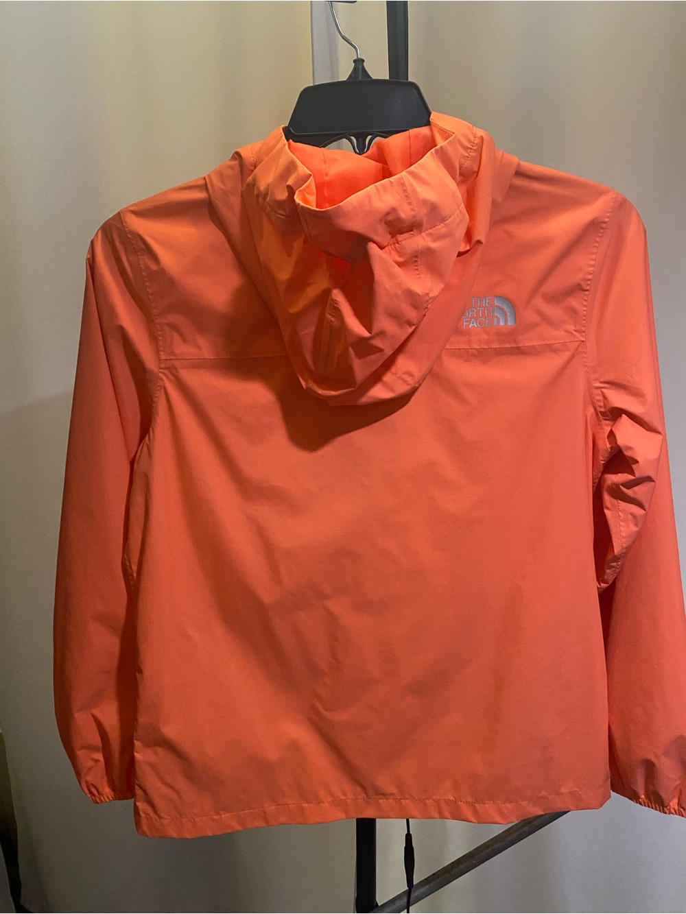 The North Face Youths Coral-Orange Hooded Rain Shell - Picture 4 of 7